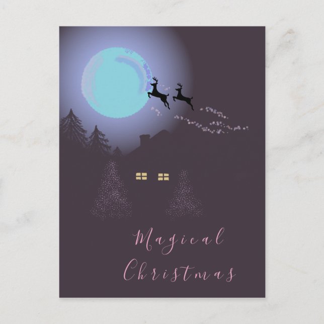 A Magical Christmas Night Holiday Postcard (Front)