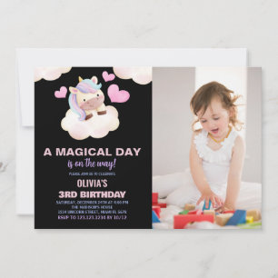 A Magical Day Unicorn Birthday Invitations photo