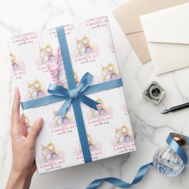 A Magical Day Unicorn Birthday Party  Wrapping Paper (Gifting)