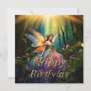 A magical fairy enchanted forest Happy Birthday