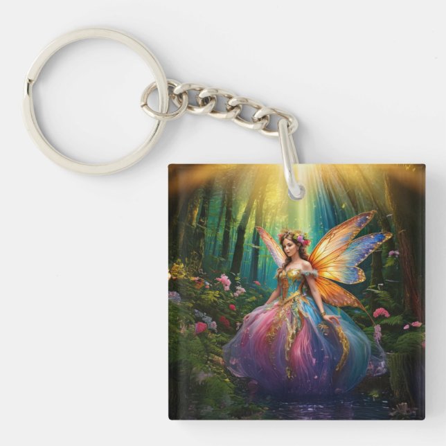 A Magical Fairy Enchanted Forest  Key Ring (Front)