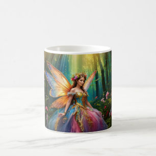 A magical fairy in an enchanted forest  coffee mug