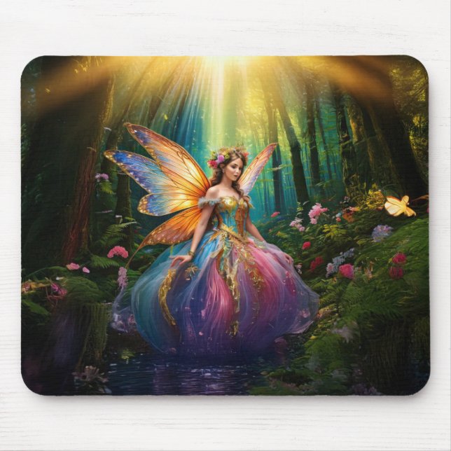 A Magical Fairy in an Enchanted Forest  Mouse Pad (Front)