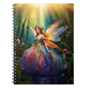 A magical fairy in an enchanted forest notebook