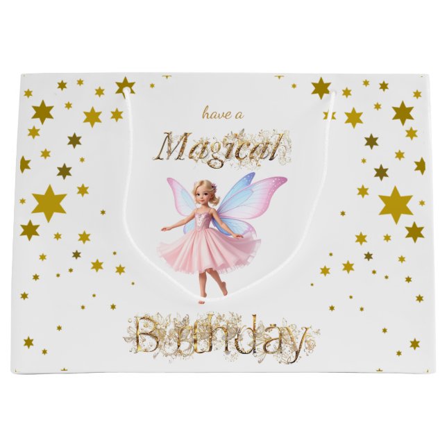 A magical fairy Magical Birthday Large Gift Bag (Front)