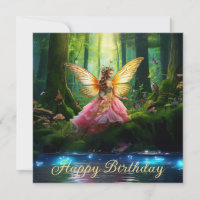 A magical fairy woodland forest Happy Birthday