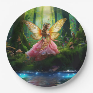 A magical fairy woodland forest paper plate