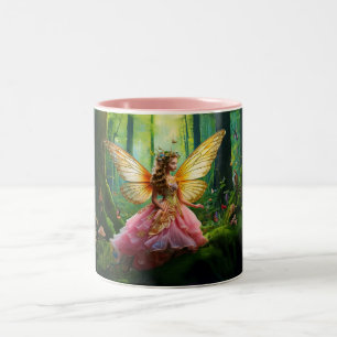 A magical fairy woodland forest Two-Tone coffee mug