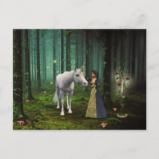 A Magical Meeting - Unicorn Fantasy Art Postcard