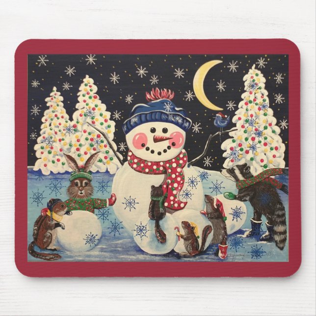 "A Magical Night in the Snow" Mouse Pad (Front)