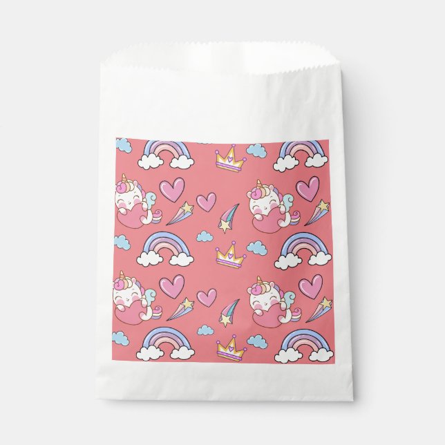 A Magical Rainbow Unicorn Happy Birthday Party Favour Bags (Front)