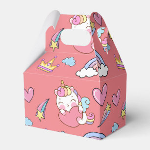 A Magical Rainbow Unicorn Happy Birthday Party Favour Box