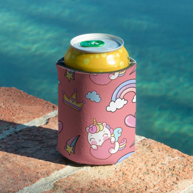 A Magical Rainbow Unicorn Pattern Birthday Party Can Cooler (In Situ Pool)