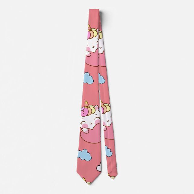 A Magical Rainbow Unicorn Pattern Birthday Party Tie (Front)