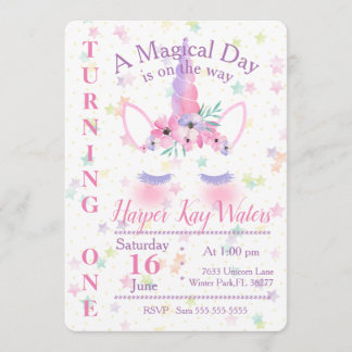 A Magical Unicorn Birthday Invitation