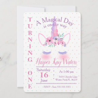 A Magical Unicorn Birthday Invitation