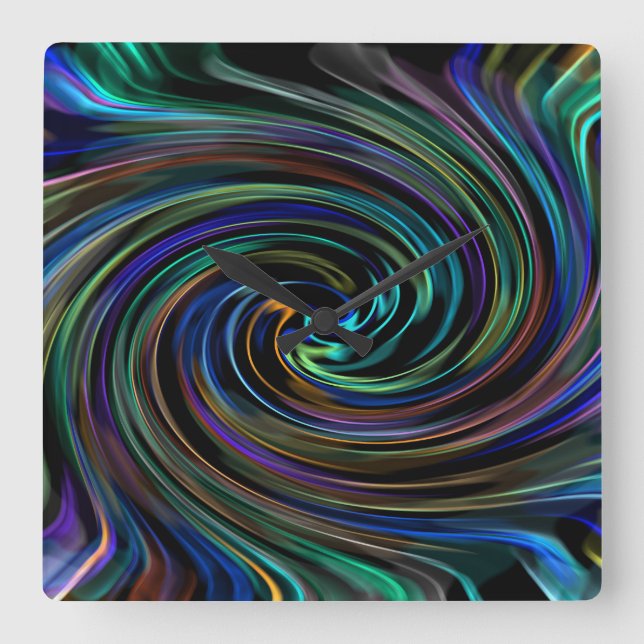 A Magical Whirlwind Square Wall Clock (Front)