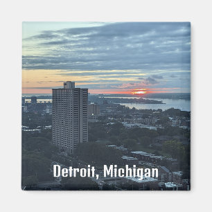 a magnet that says Detroit on it.
