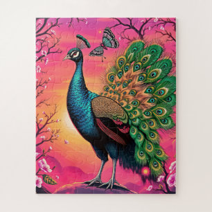 A magnificent peacock children's jigsaw puzzle