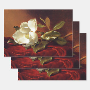 A Magnolia on Red Velvet, famous painting Wrapping Paper Sheet