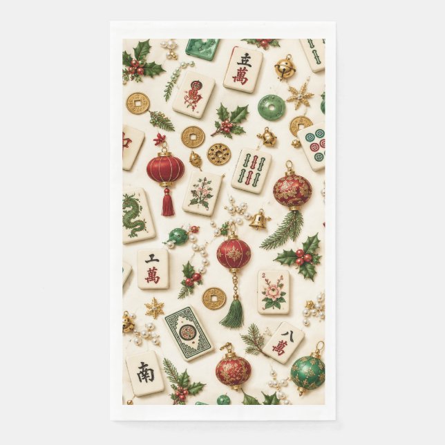 A Mahjong Christmas  Napkin (Front)