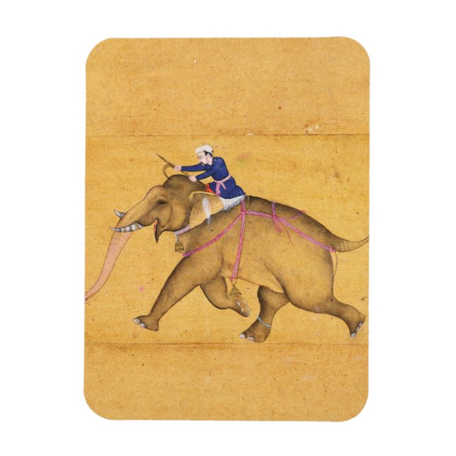 A Mahout riding an Elephant, from the Large Clive Magnet (Vertical)