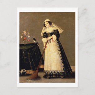 A Maid with a Broom Postcard