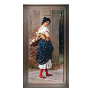 A Maiden With A Basket Of Roses by Eugen von Blaas Photo Print