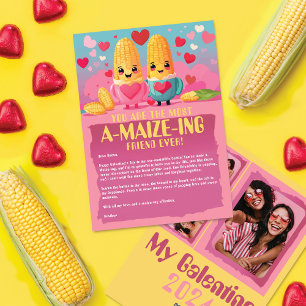 A-Maize-ing Friend: Corny Photo Galentine's Day Holiday Card