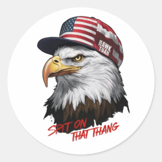 A majestic bald eagle, proudly embodying American  Classic Round Sticker