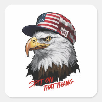 A majestic bald eagle, proudly embodying American  Square Sticker