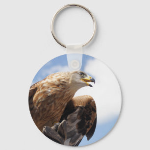 A majestic golden eagle key ring