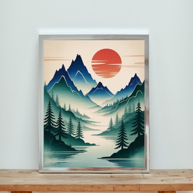  A Majestic Landscape of Misty Mountains Poster (Creator Uploaded)