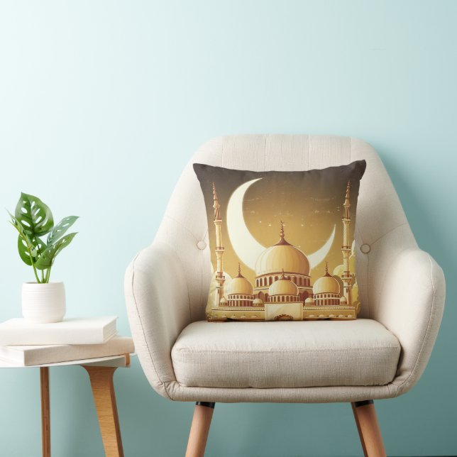 A Majestic Mosque Under the Crescent Moon Cushion (Chair)