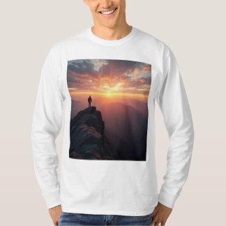 A majestic sunrise seen from the mountain peak T-Shirt
