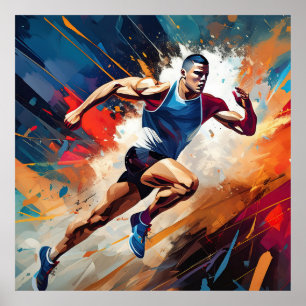 A male track and field athlete. poster