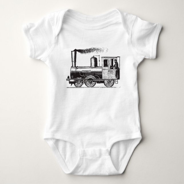A Man and His Train - Black Baby Bodysuit (Front)