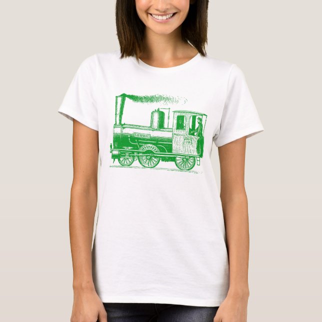 A Man and His Train - Grass Green T-Shirt (Front)