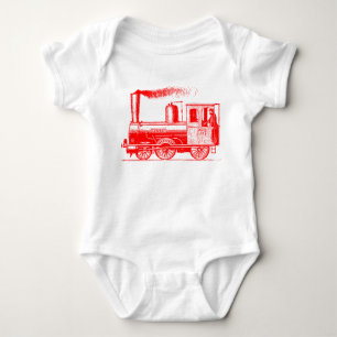A Man and His Train - Red Baby Bodysuit