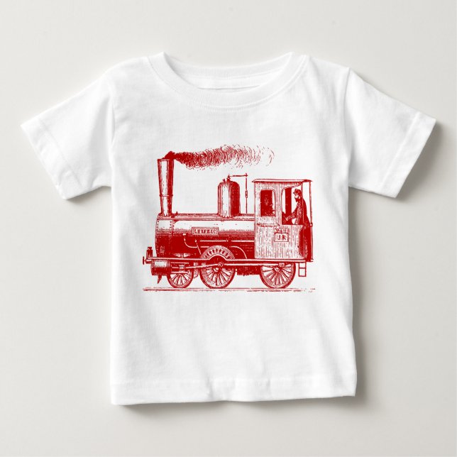 A Man and His Train - Ruby Baby T-Shirt (Front)