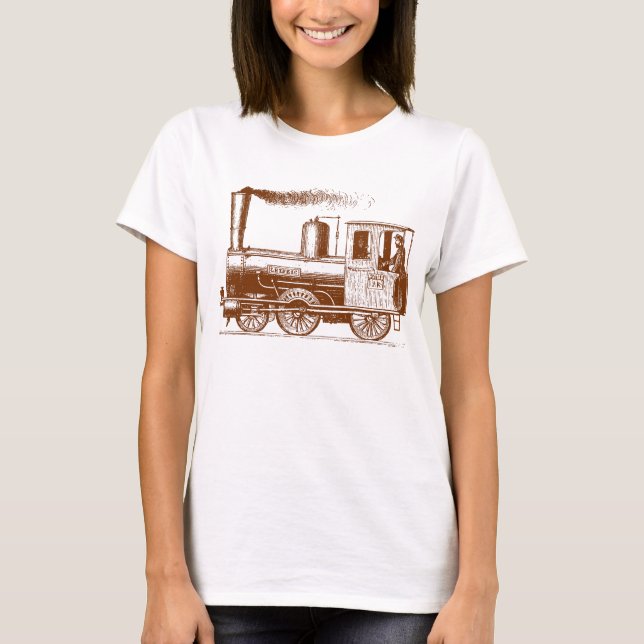 A Man and His Train - Walnut T-Shirt (Front)