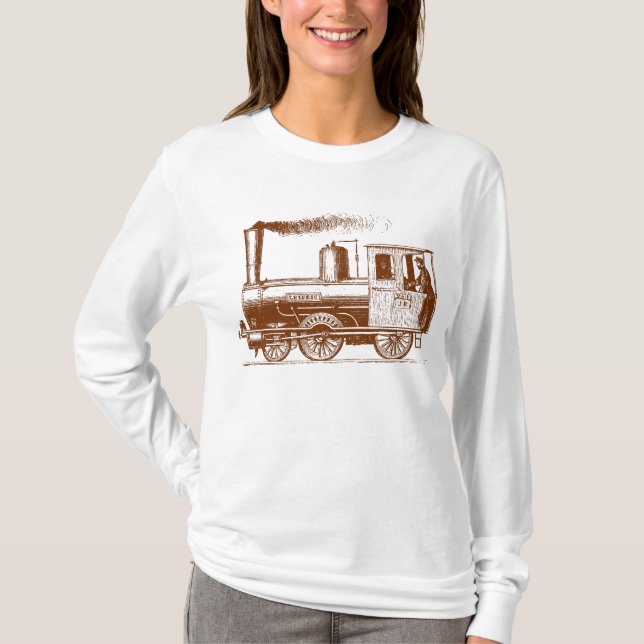 A Man and His Train - Walnut T-Shirt (Front)