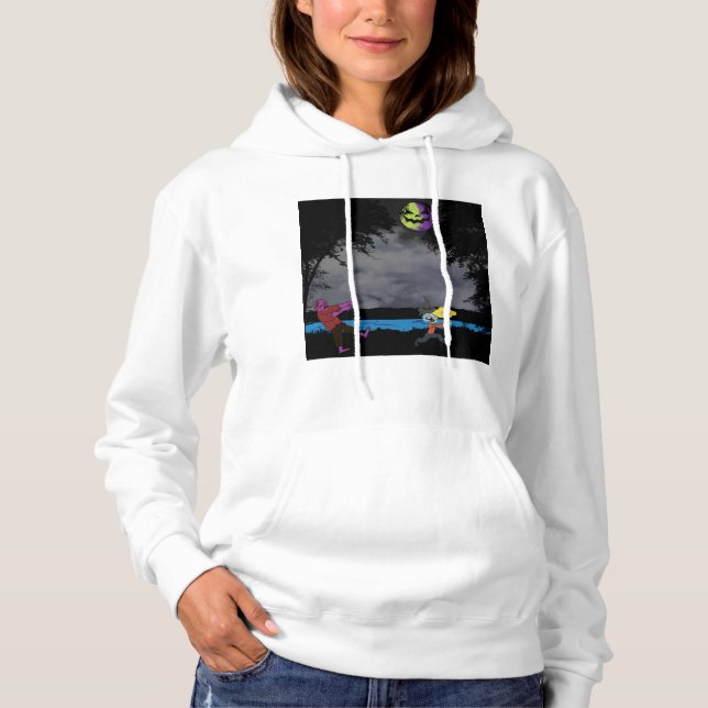 A man chased by zombies hoodie (Front)
