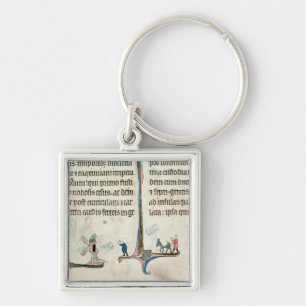 A Man Driving his Donkey Carrying Bags of Key Ring