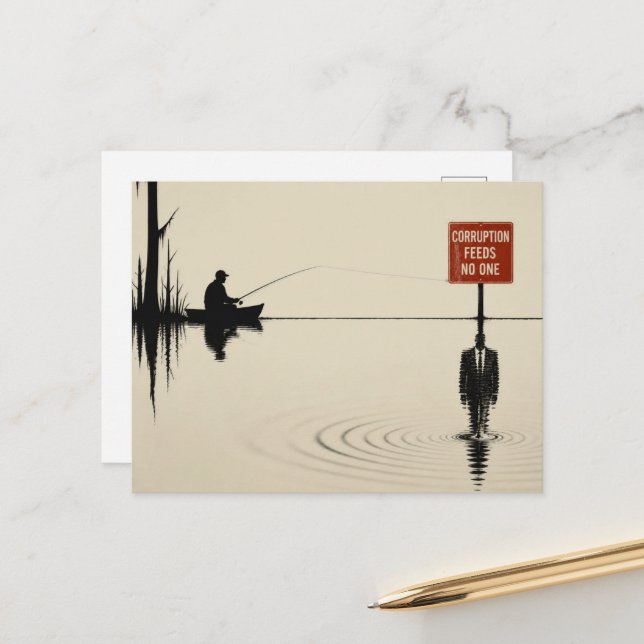 A man fishing postcard (Front/Back In Situ)