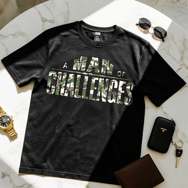 A Man of Challenges - Motivational Design T-shirt (Creator Uploaded)