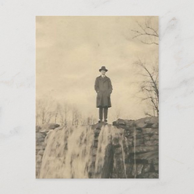 A man on a cliff postcard (Front)