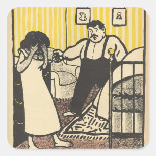 A man reproaches his pregnant mistress square sticker