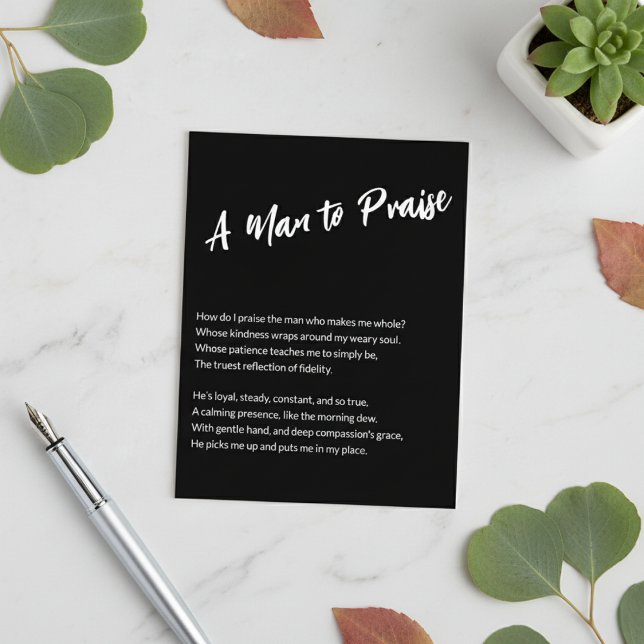 "A Man to Praise" Sentimental  Postcard ("A Man to Praise" Sentimental Postcard)