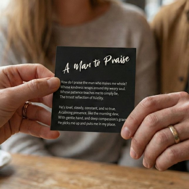 "A Man to Praise" Sentimental  Square Business Card ("A Man to Praise" Sentimental Square Business Card)